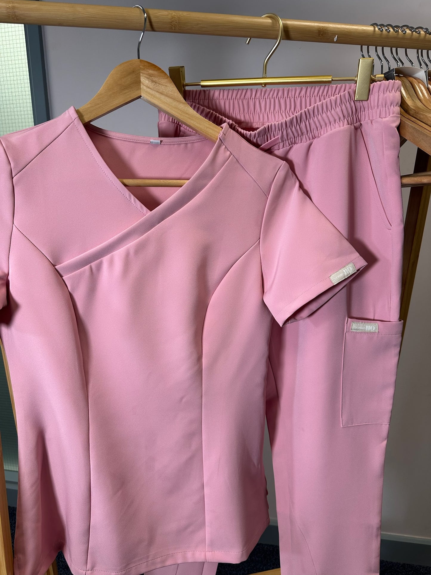 Sculpted Straight Leg Scrub Set Pink - SALE