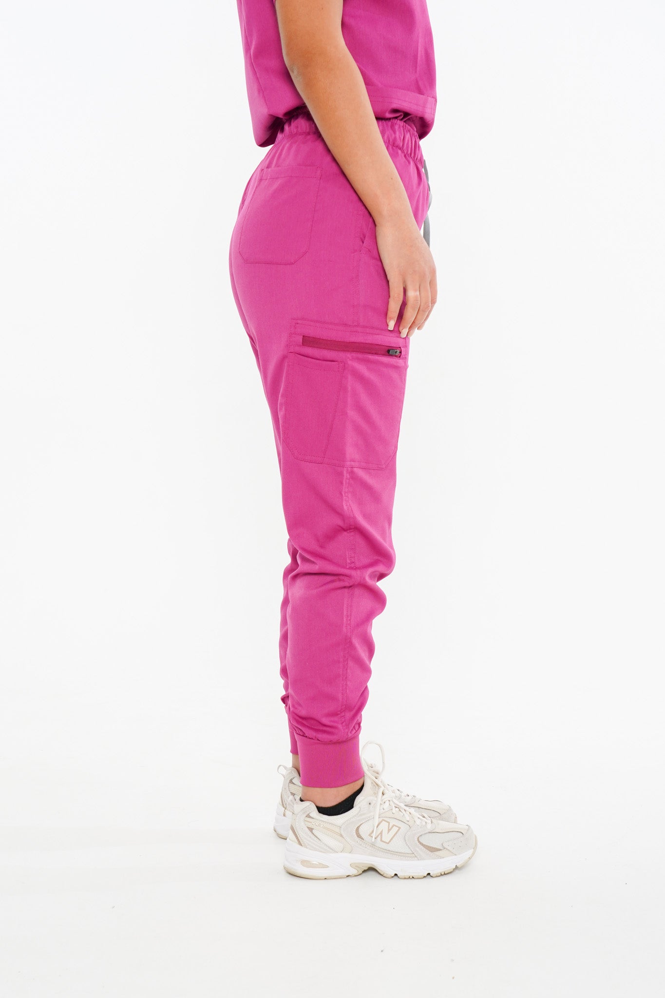 Deep Pink Jogger Scrub Set