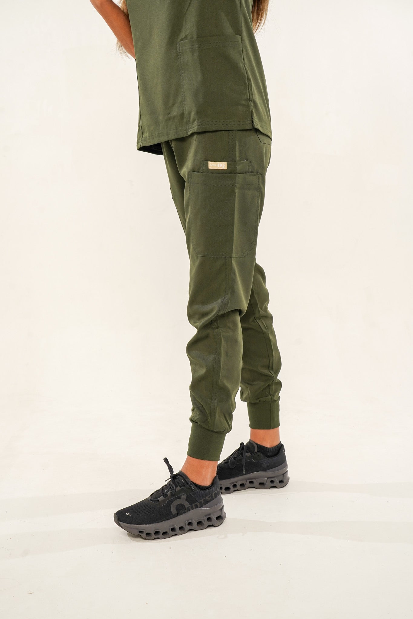 Khaki jogger scrub set