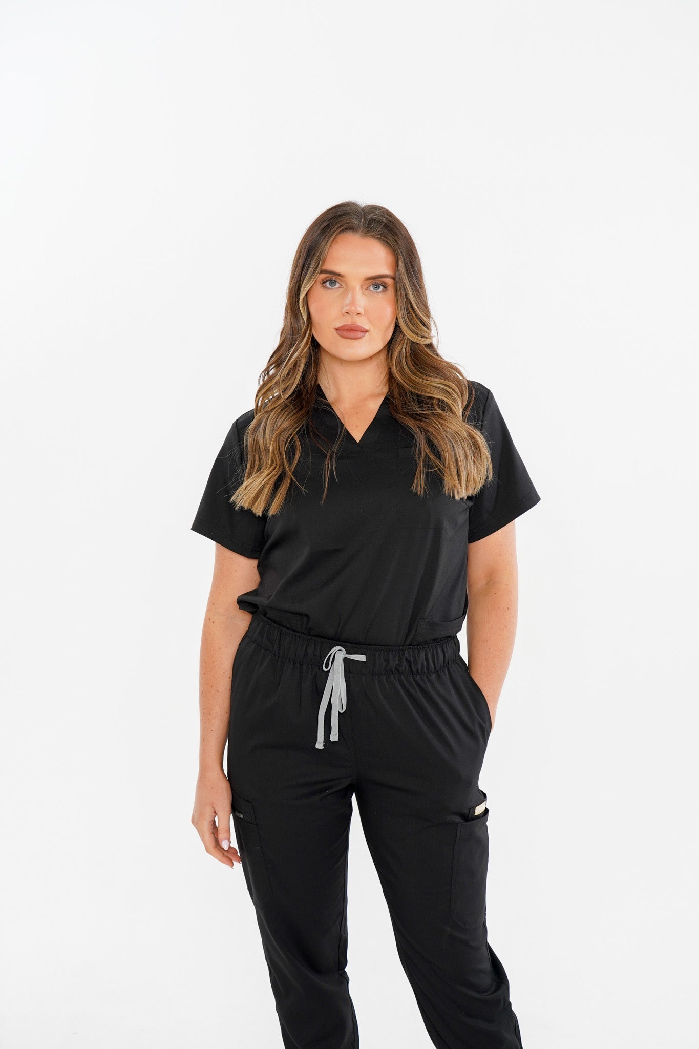 Black Jogger Scrub Set