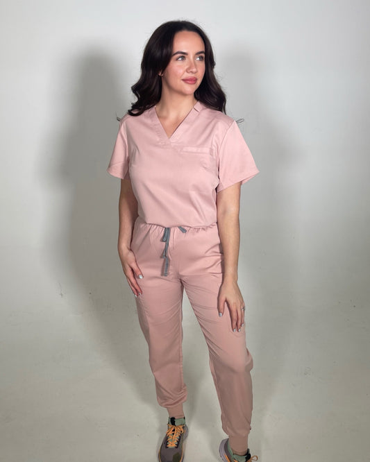 Baby Pink Jogger Scrub Set - SALE
