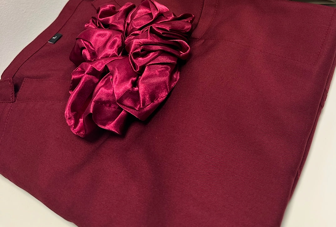 Large Burgundy Hair Scrunchie