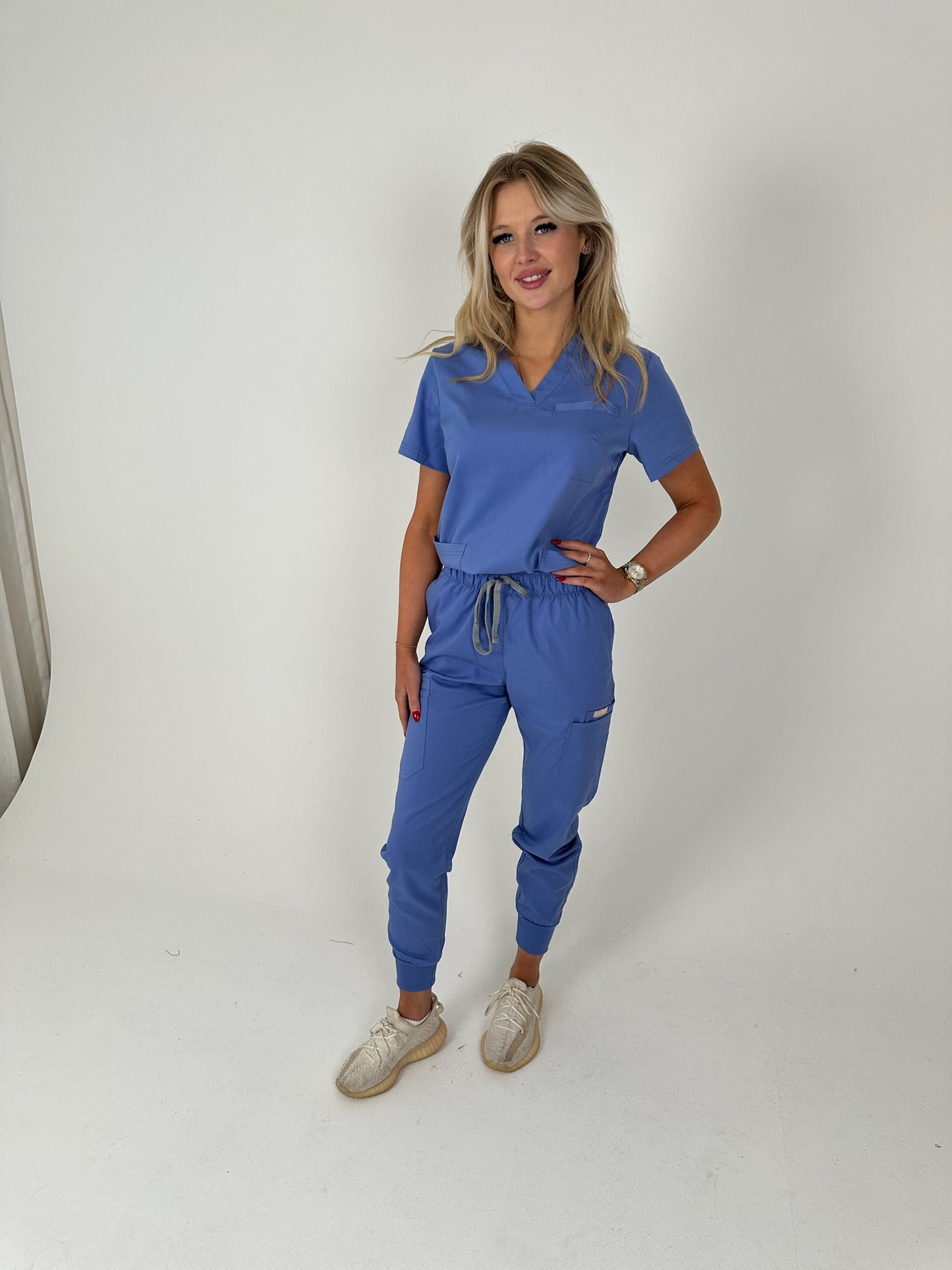 Blue Jogger Scrub Set