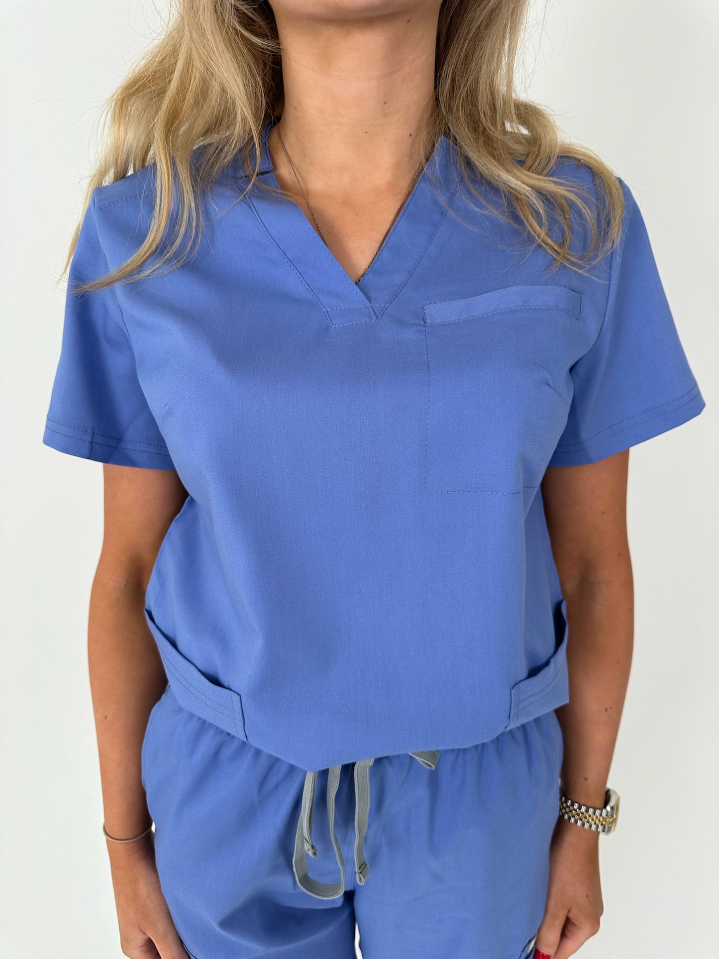 Blue Jogger Scrub Set